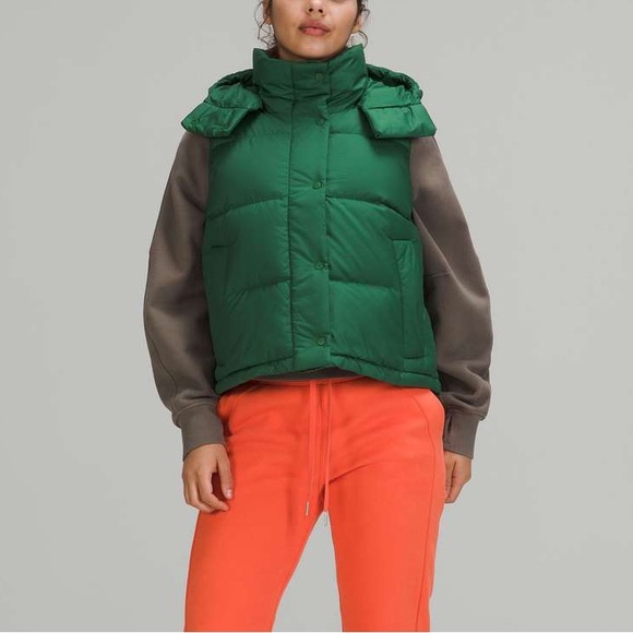 NWT Lululemon Wunder Puff Cropped Vest, Everglade Green - Picture 4 of 8